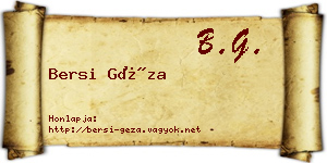 Bersi Géza névjegykártya