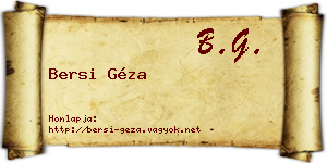 Bersi Géza névjegykártya